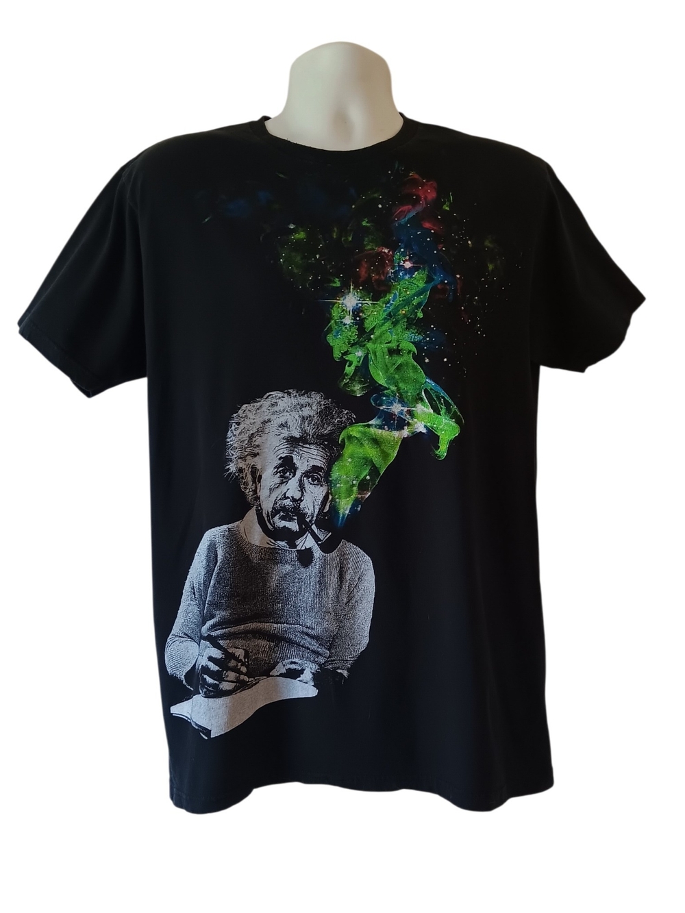 Albert Einstein men's black short-sleeve graphic t-shirt size XL